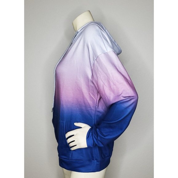 ETCYY Women's Color Block Hoodie Long Sleeve Casual Drawstring Button Down Med - Picture 4 of 8